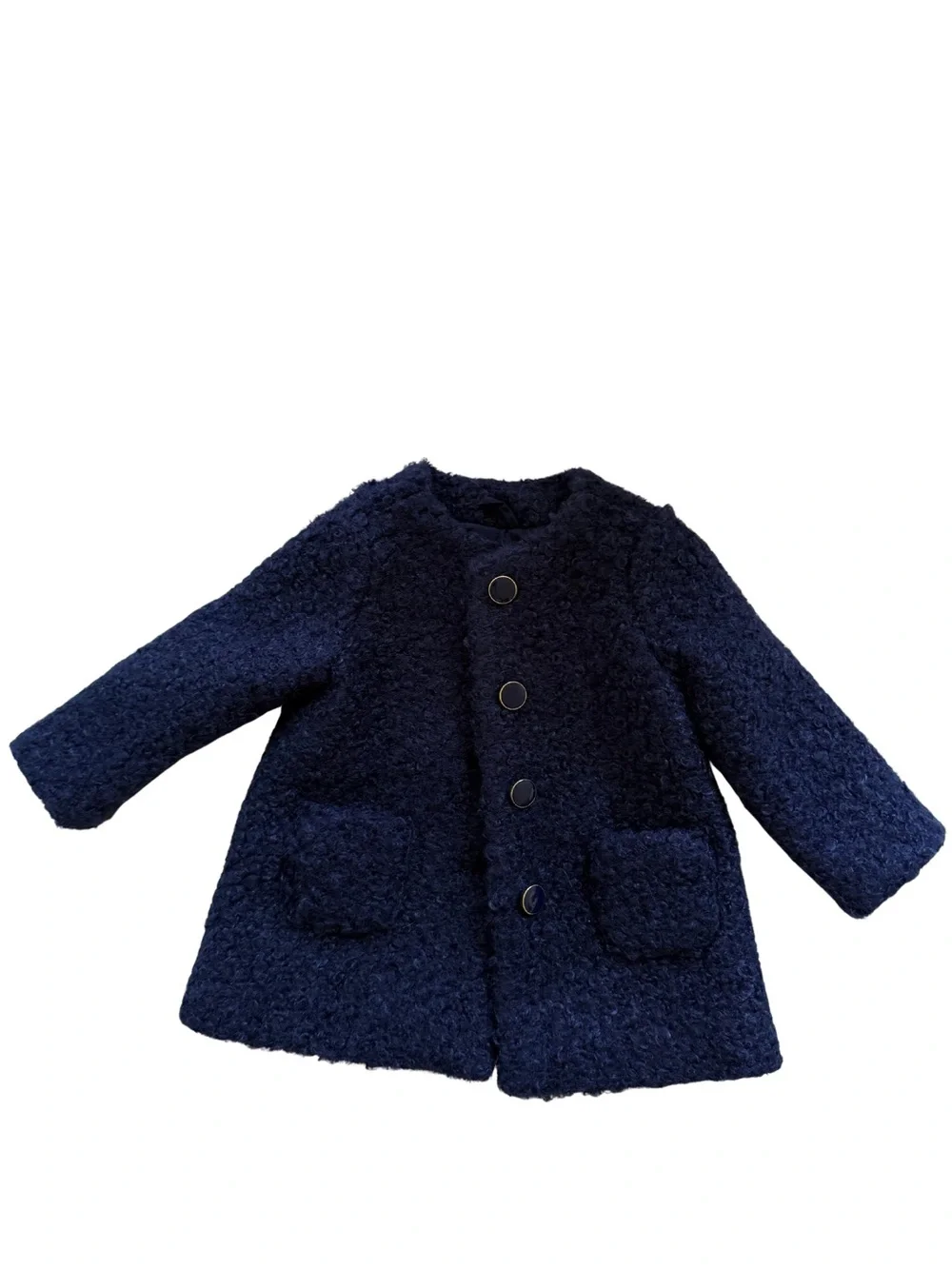 Janie and Jack Navy Sherpa Coat